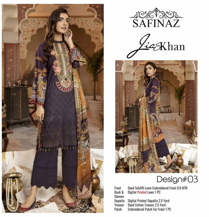 Safinaz Jia Khan New Designer Festive Wear Lawn Cotton Pakisatani Salwar Kameez